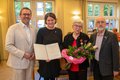 Erik Lierenfeld (Bürgermeister von Dormagen), Katharina Reinhold (Erste Stellvertretende Landrätin des Rhein-Kreises Neuss), Irene Schubert und Hans Schubert.