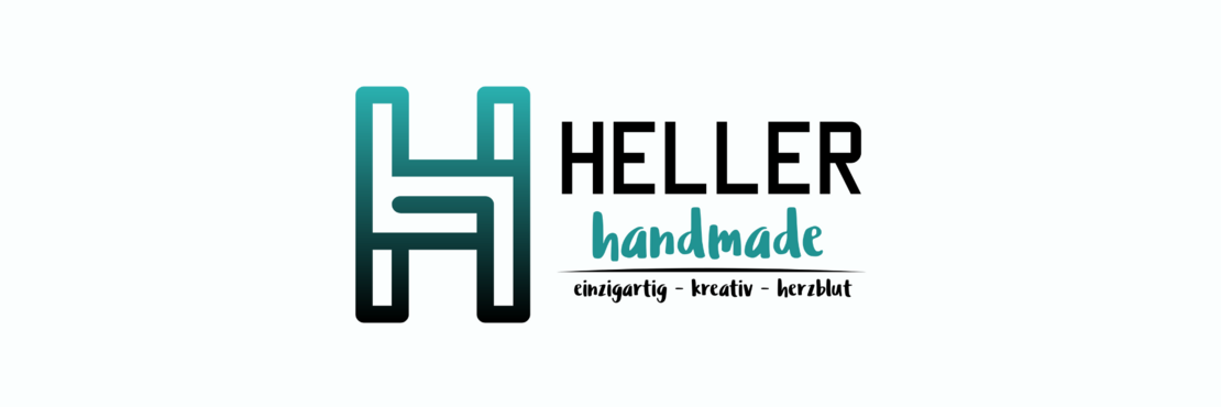 Logo Heller - handmade mit Schriftzug "einzigartig kreativ herzblut"