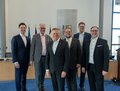 Martin Stiller, Kreisdirektor Dirk Brügge, Landrat Hans-Jürgen Petrauschke, Gregor Küpper, Sebastian Johnen und Harald Vieten