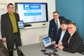 Sie stellen das neue Open Data-Portal vor (v.l.): Jürgen Brings, Harald Vieten, Tobias Schellhorn und Landrat Hans-Jürgen Petrauschke