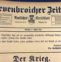 Ausgabe der Grevenbroich Zeitung vom 4. August 1914 © Archiv im Rhein-Kreis Neuss